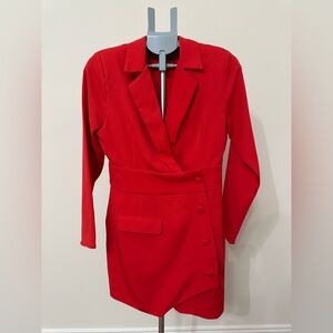 Fashion Nova Red Blazer Dress Size Large Women
